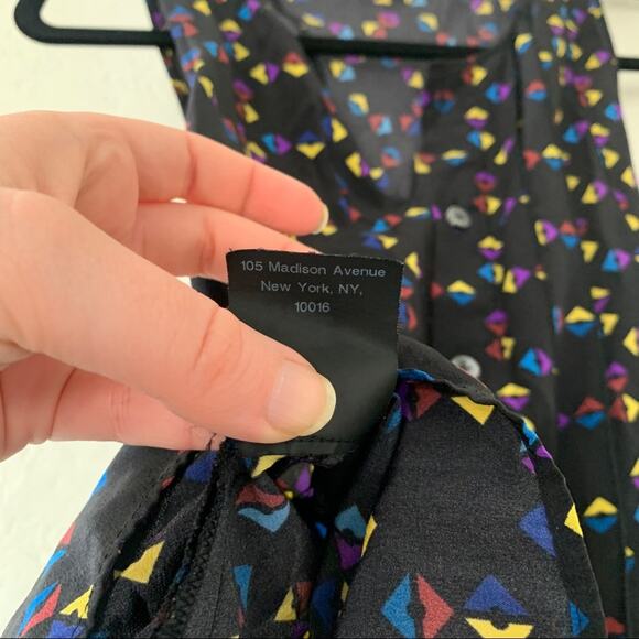 Derek Lam Geometric Black Cuneiform Top Blouse 6 - Picture 6 of 10